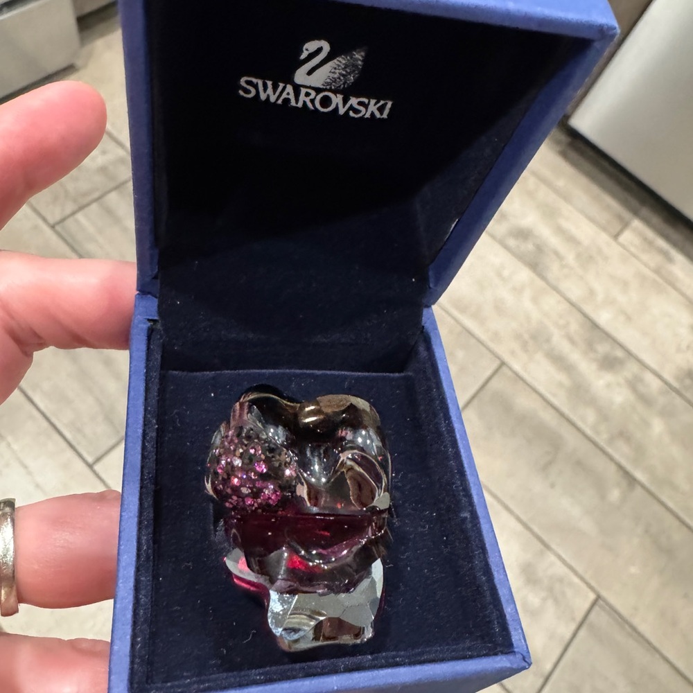 Swarovski Purple-Pink Crystal Cluster Ring size 6.5